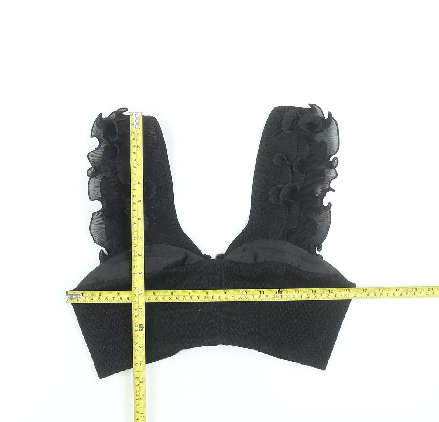 Womens UK Size 12 Three Floor Black Cropped Tank