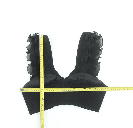Womens UK Size 12 Three Floor Black Cropped Tank