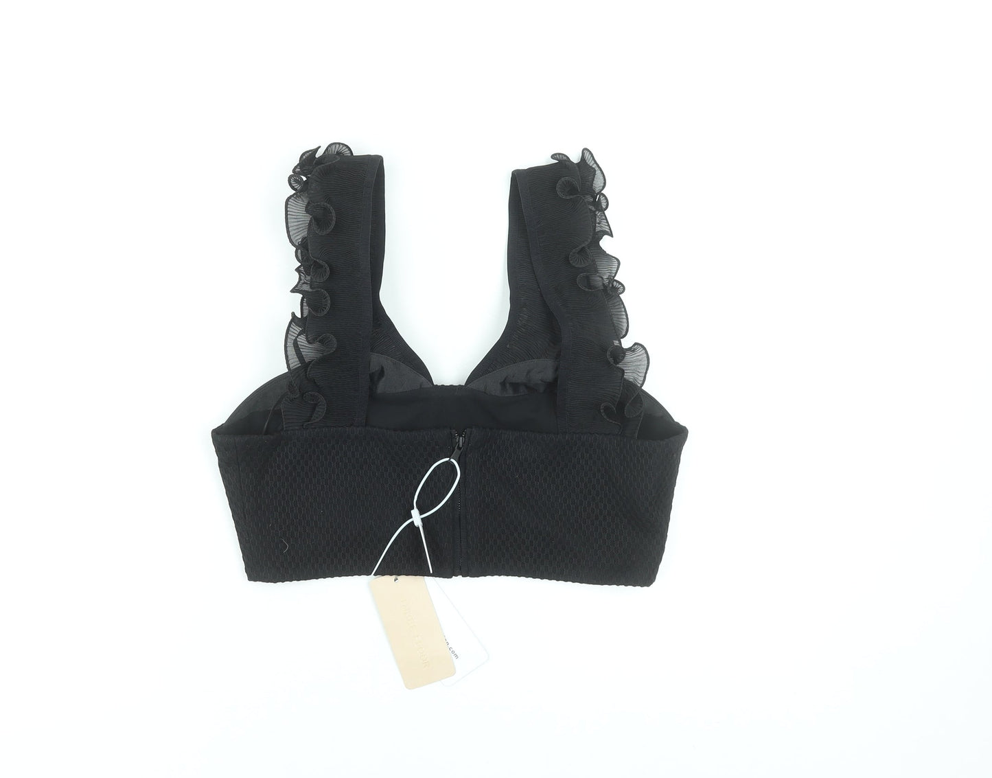 Womens UK Size 12 Three Floor Black Cropped Tank