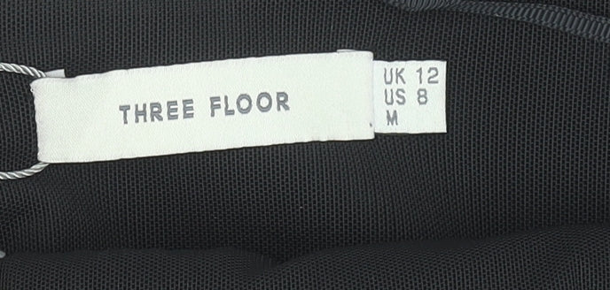 Womens UK Size 12 Three Floor Black Cropped Tank