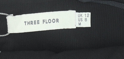Womens UK Size 12 Three Floor Black Cropped Tank