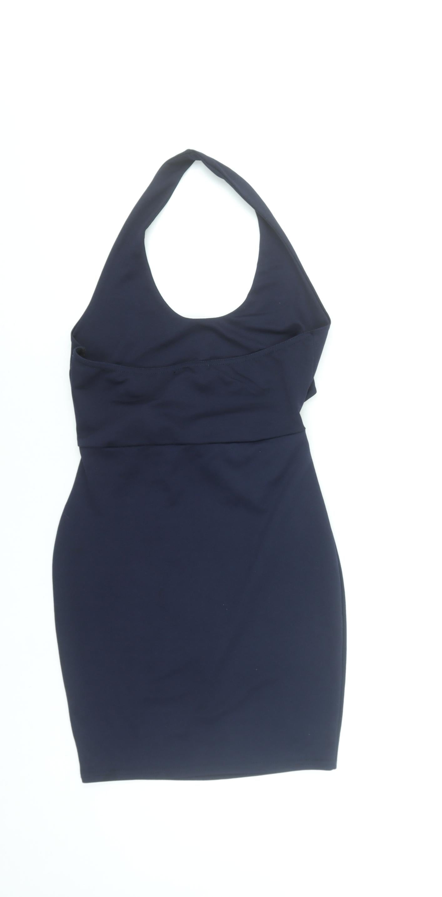 PrettyLittleThing Women’s Black Halter Bodycon Short Dress UK 10