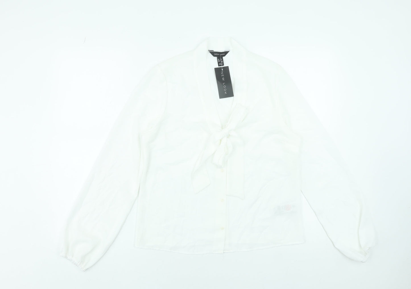 Womens UK Size 10 New Look White Basic Blouse