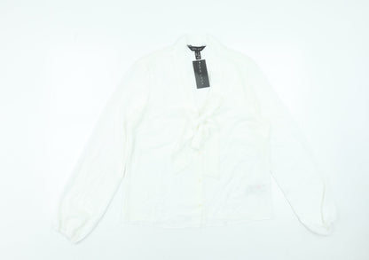 Womens UK Size 10 New Look White Basic Blouse