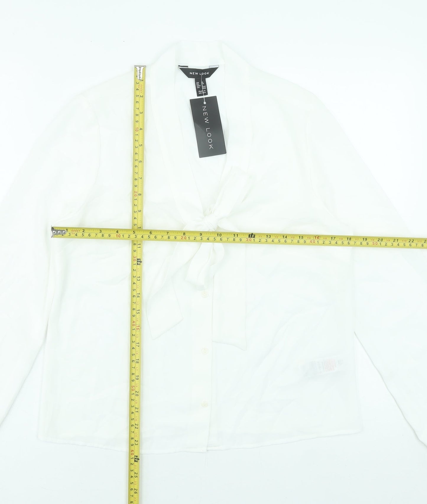 Womens UK Size 10 New Look White Basic Blouse
