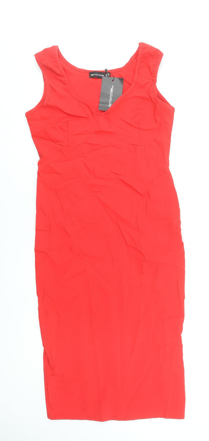 PrettyLittleThing Women’s Red Bodycon Sleeveless Dress Size 18