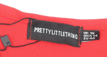 PrettyLittleThing Women’s Red Bodycon Sleeveless Dress Size 18
