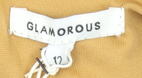 Glamorous Women’s Brown Floral 3/4 Sleeve V-Neck Playsuit Size 12