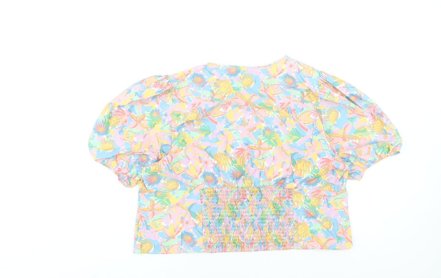 Tu Women's Multicoloured Floral Wrap Blouse Size 20 Short Sleeve