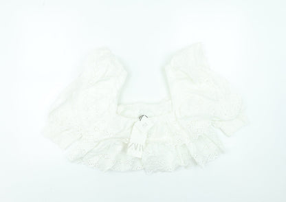 Womens UK Size M Zara White Cropped Blouse
