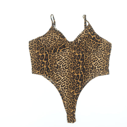 Nasty Gal Women’s Brown Leopard Print Bodysuit Size 26/28 Plus
