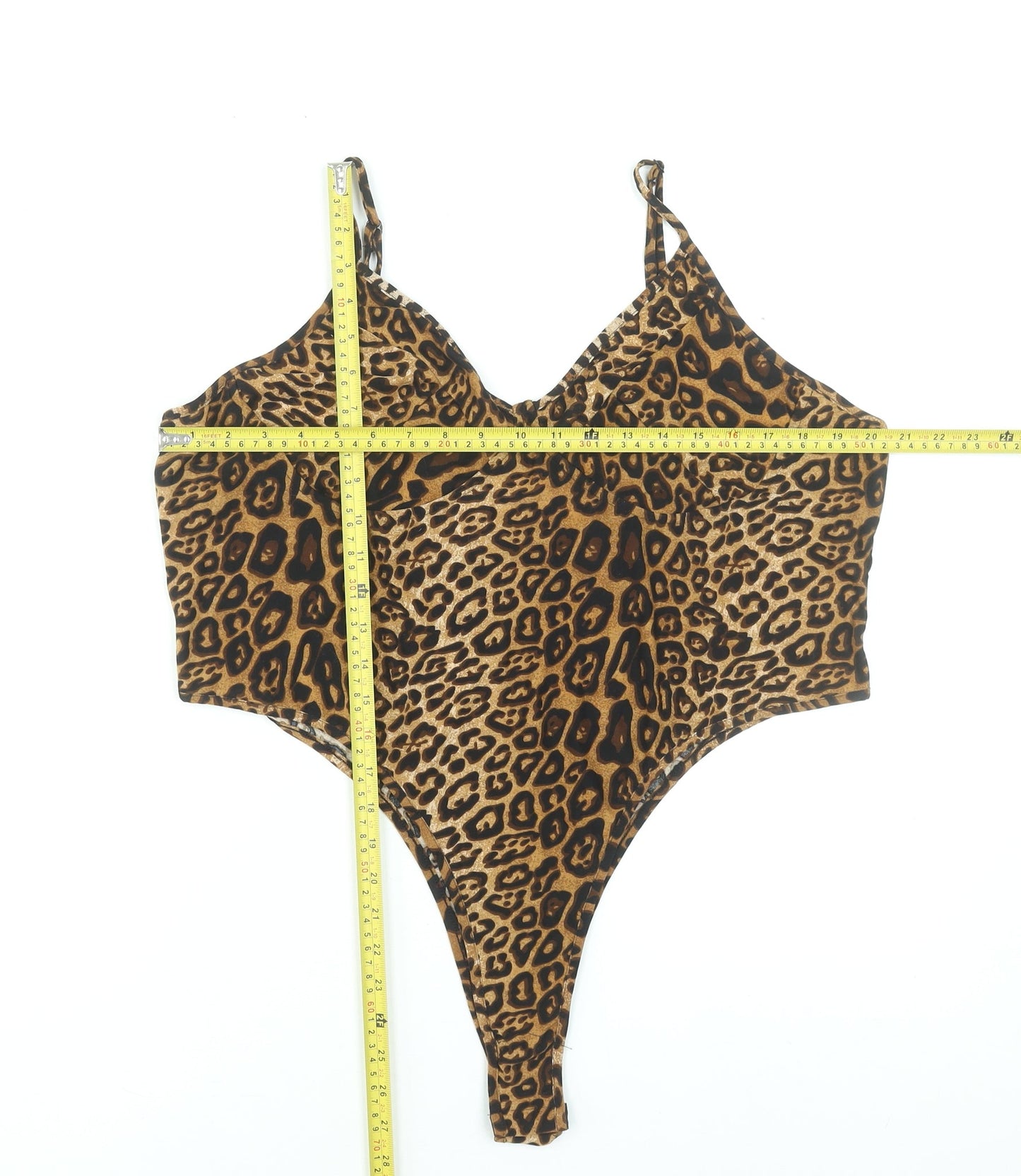 Nasty Gal Women’s Brown Leopard Print Bodysuit Size 26/28 Plus