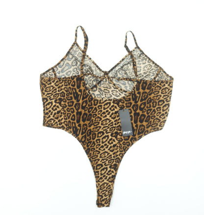 Nasty Gal Women’s Brown Leopard Print Bodysuit Size 26/28 Plus