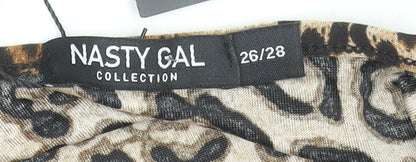 Nasty Gal Women’s Brown Leopard Print Bodysuit Size 26/28 Plus