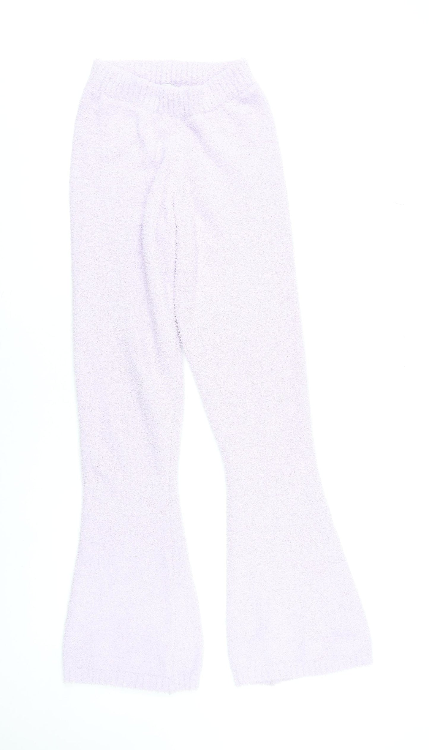 Oh Polly Women's XS Purple Flared Knit Lounge Trousers
