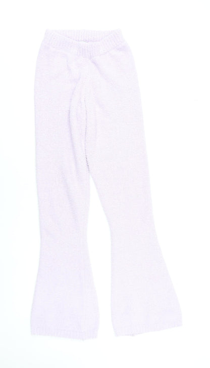Oh Polly Women's XS Purple Flared Knit Lounge Trousers