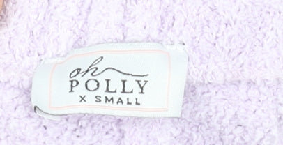 Oh Polly Women's XS Purple Flared Knit Lounge Trousers