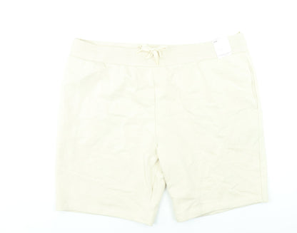 Marks and Spencer Men’s Beige 3XL Sweat Shorts with Drawstring Waist