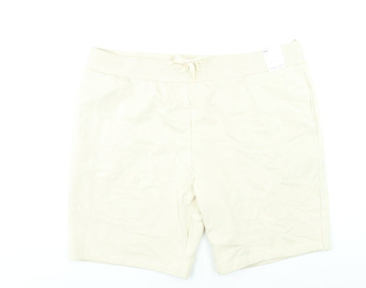 Marks and Spencer Men’s Beige 3XL Sweat Shorts with Drawstring Waist