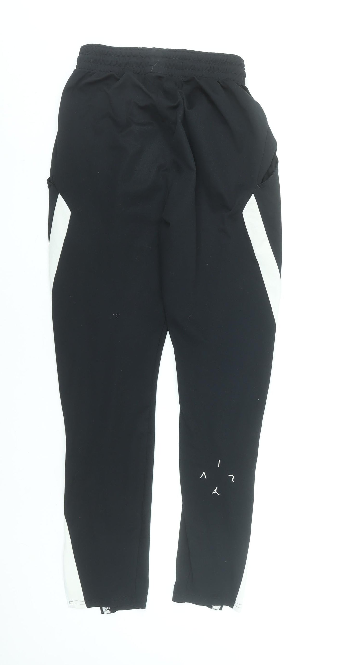 Nike Jordan Mens Black Jogger Trousers Size S Elastic Waist Zip Hem