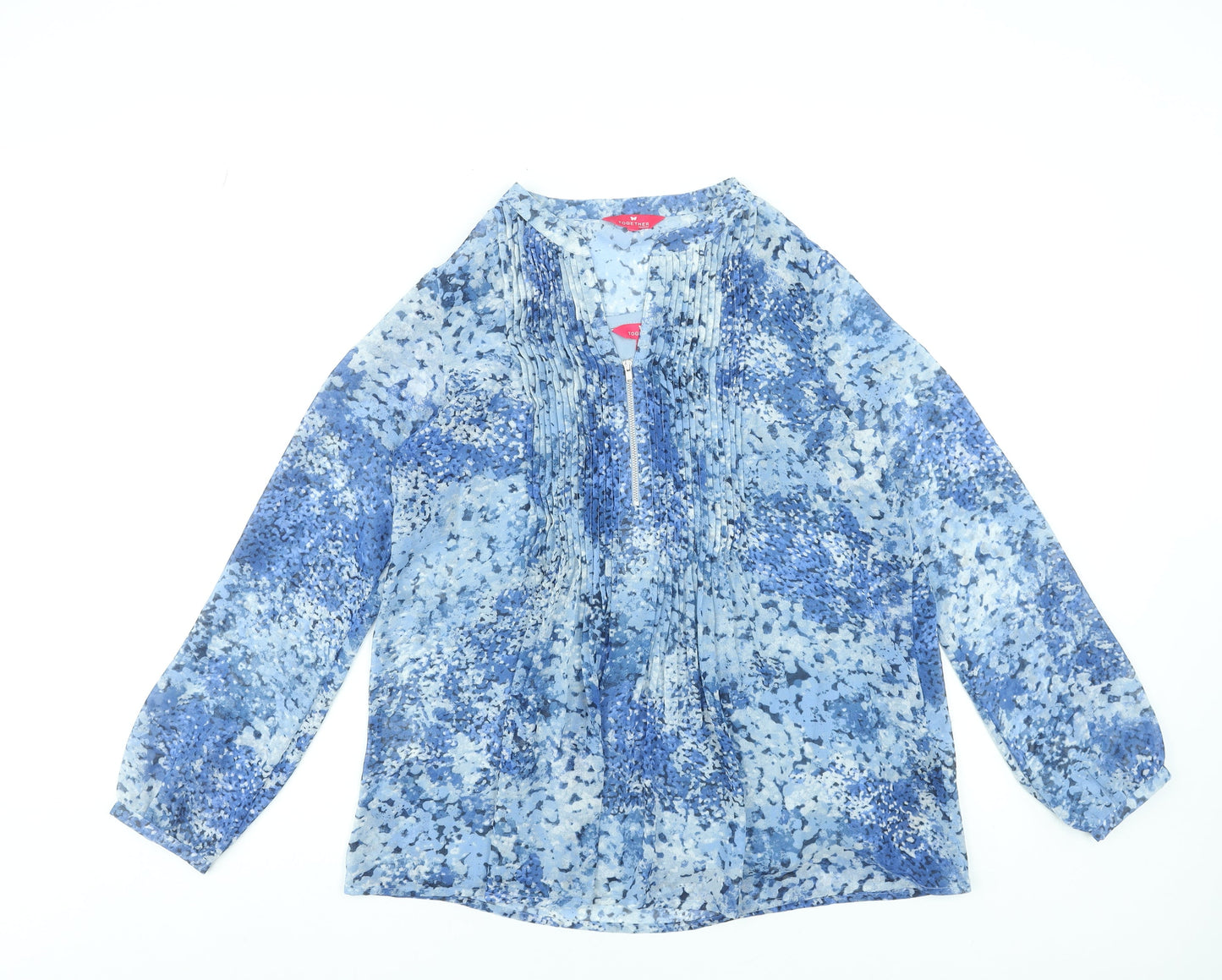 Womens UK Size 10 Together Blue Tunic Blouse