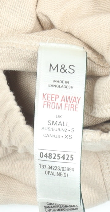 Marks and Spencer Women’s Beige Cotton Shorts Size S Casual Lightweight