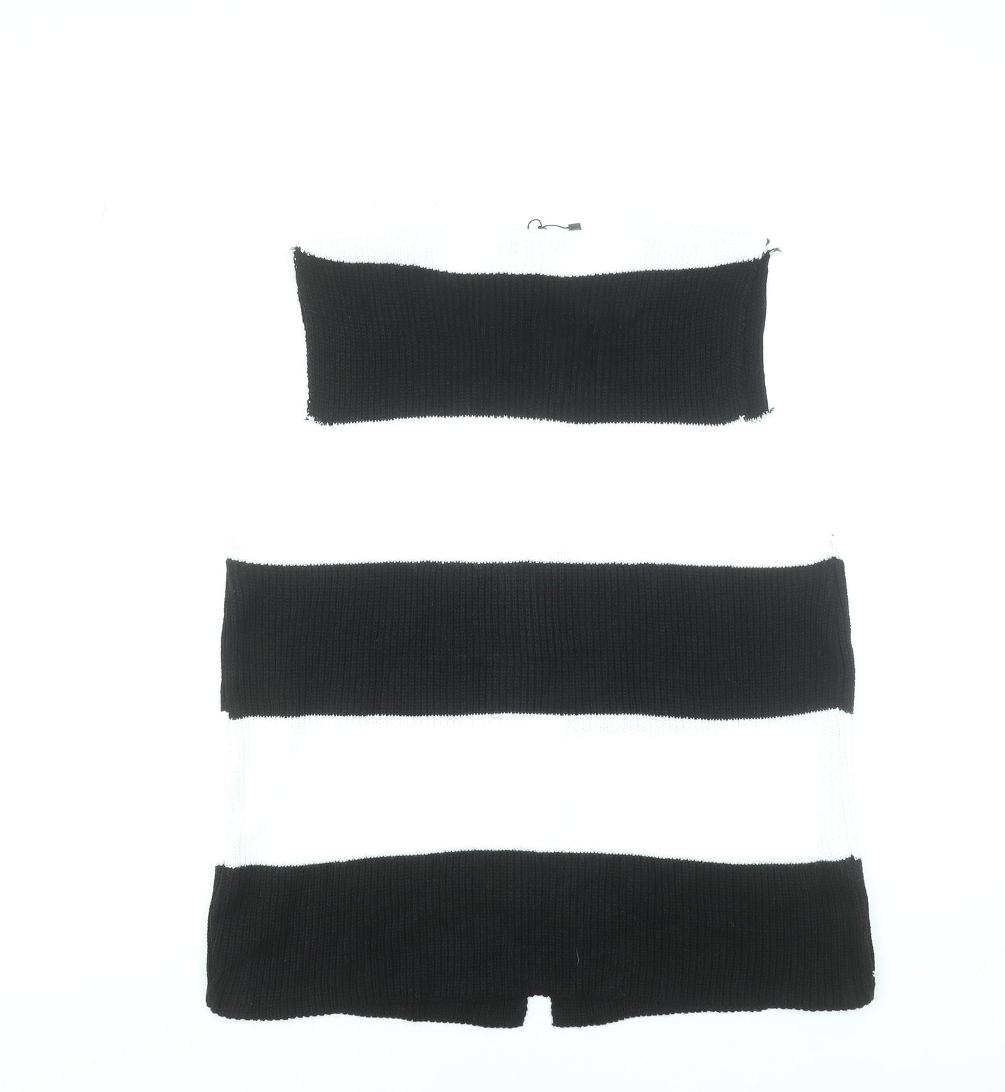 Boohoo Women’s Black & White Striped Knit Sleeveless Cardigan UK 16