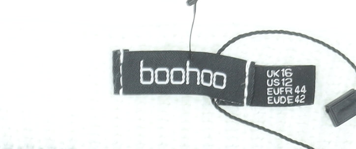 Boohoo Women’s Black & White Striped Knit Sleeveless Cardigan UK 16