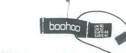 Boohoo Women’s Black & White Striped Knit Sleeveless Cardigan UK 16