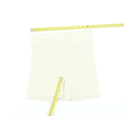 Bershka Women Beige High Rise Biker Shorts Size 8 Polyester Blend