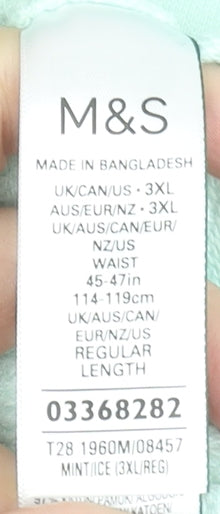 Marks and Spencer Men’s Mint Green 3XL Sweat Shorts with Drawstring Waist