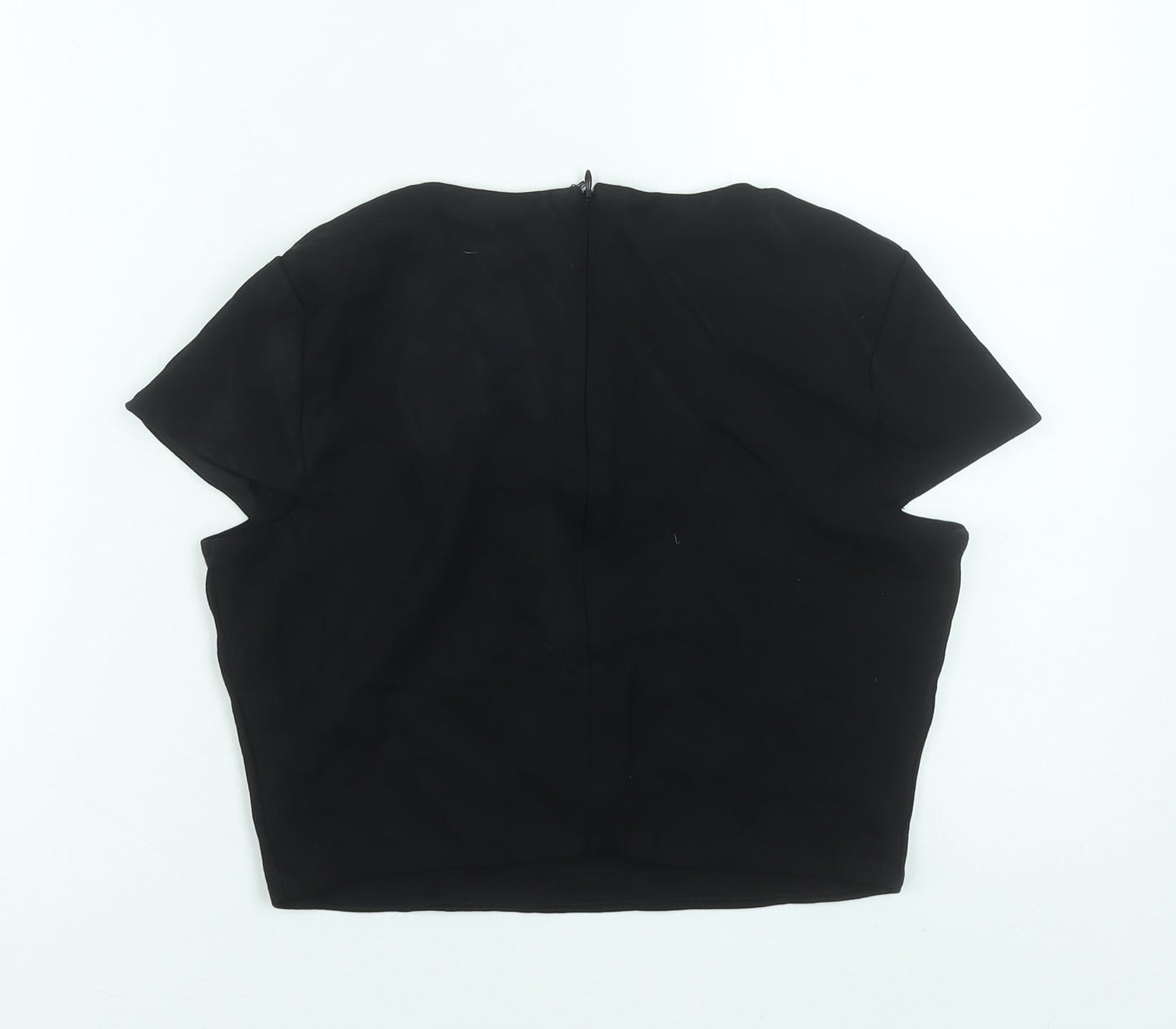 Womens UK Size 12 Marks and Spencer Black Cropped Blouse