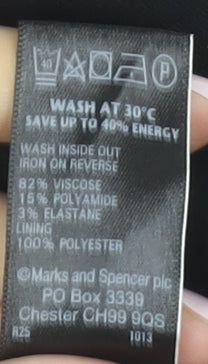 Womens UK Size 12 Marks and Spencer Black Cropped Blouse