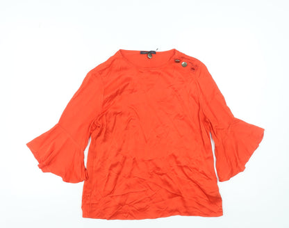 Womens UK Size 8 Marks and Spencer Red Tunic Blouse