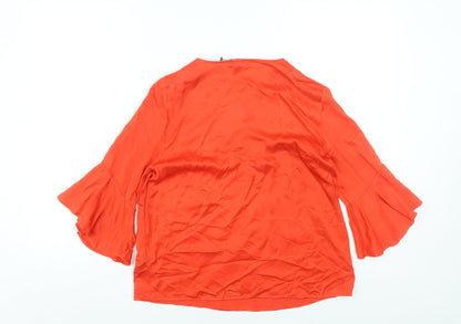 Womens UK Size 8 Marks and Spencer Red Tunic Blouse