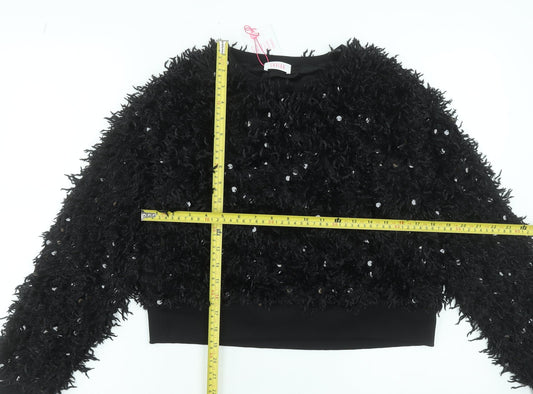 Womens UK Size L Savida Black Cropped Blouse