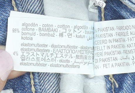 Zara Women Blue High Rise Flared Denim Jeans Size 4 Regular