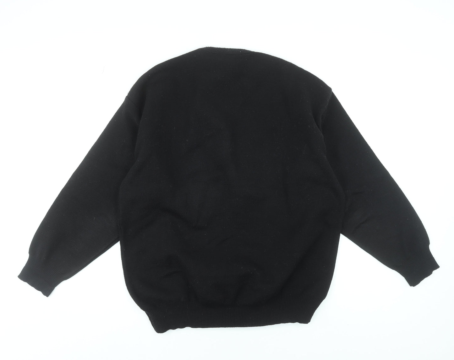 Deer Park Men's Black XL Crew Neck Acrylic Knit Jumper