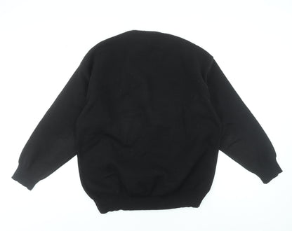 Deer Park Men's Black XL Crew Neck Acrylic Knit Jumper