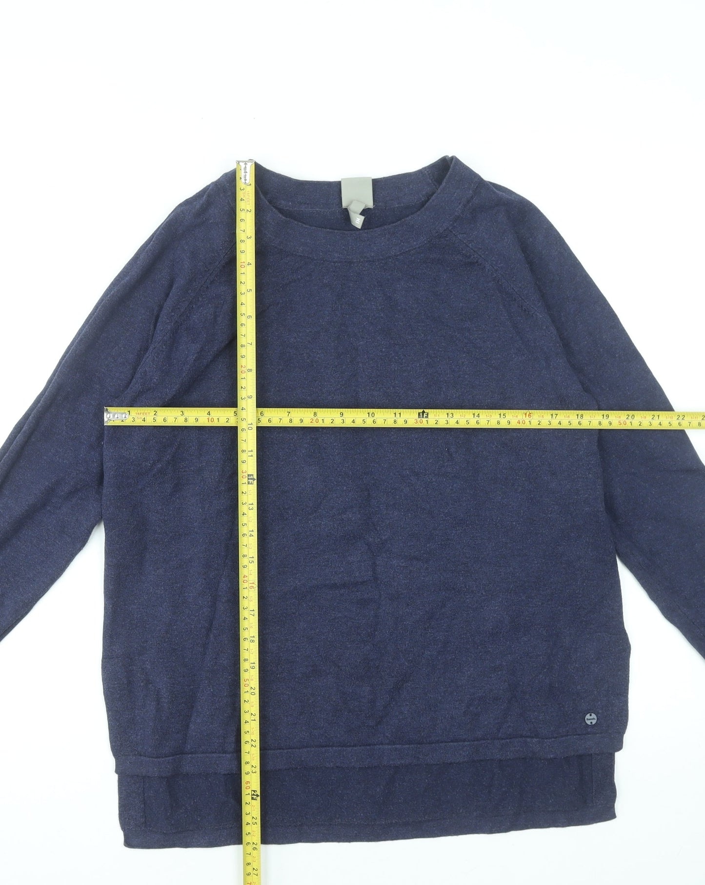 Bench Women Blue M Crew Neck Pullover Jumper Long Sleeve Knit