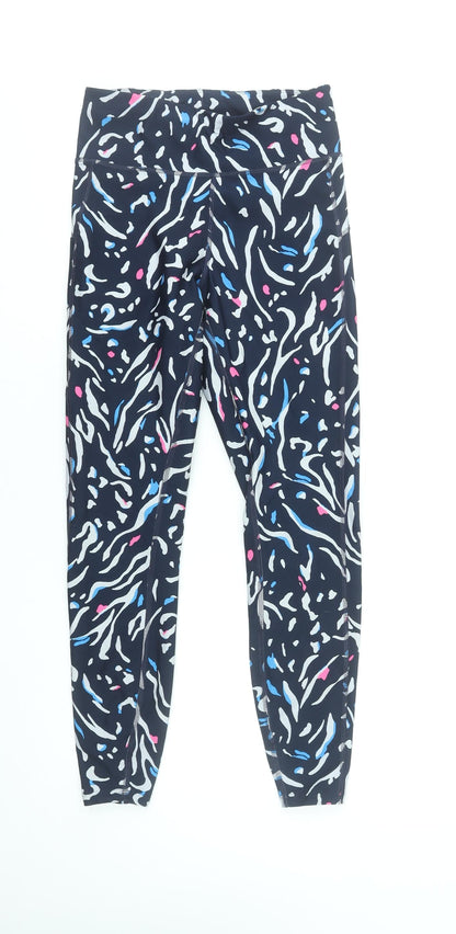 Marks and Spencer Women's Blue Abstract Print Stretch Leggings Size 8