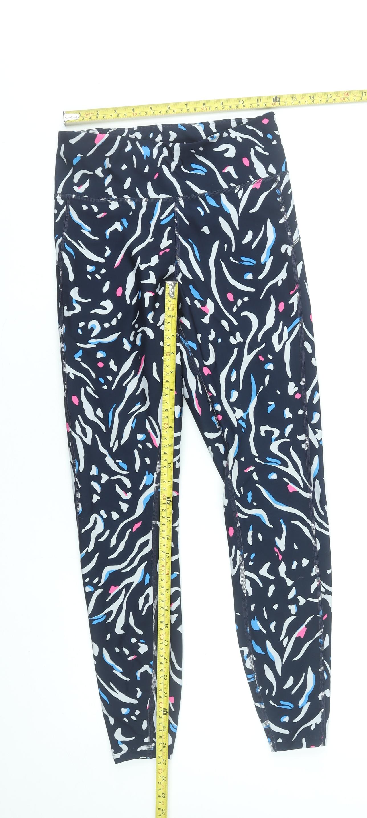 Marks and Spencer Women's Blue Abstract Print Stretch Leggings Size 8
