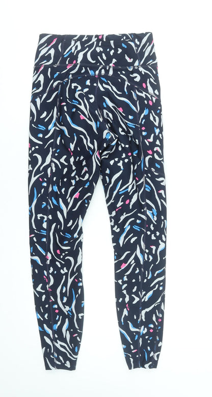 Marks and Spencer Women's Blue Abstract Print Stretch Leggings Size 8