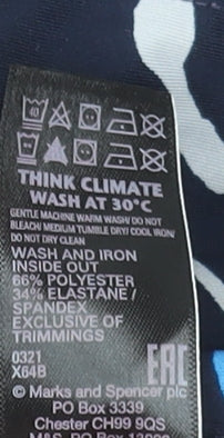 Marks and Spencer Women's Blue Abstract Print Stretch Leggings Size 8