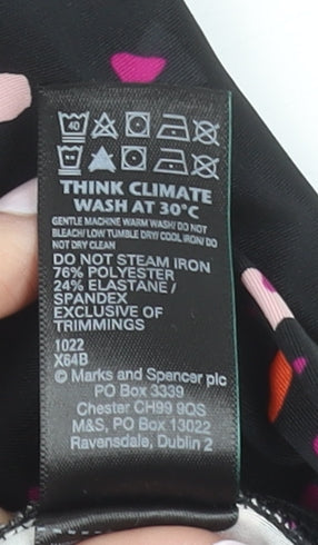 Marks and Spencer Womens Black Capri Leggings Size 8 Printed Activewear