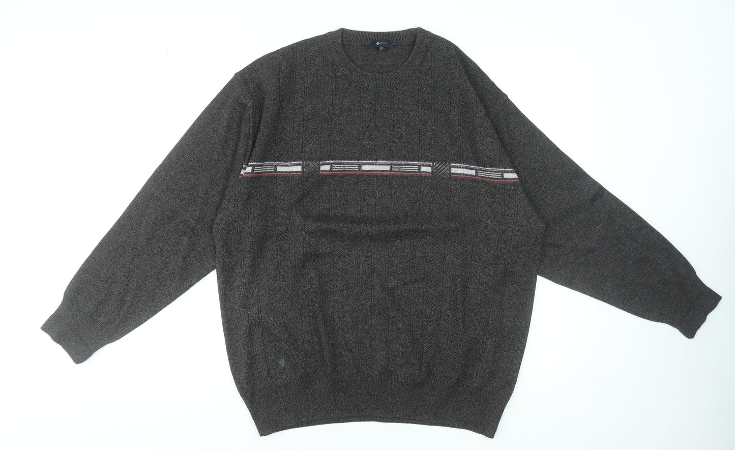 Gabicci Men’s Grey 2XL Wool Blend Crew Neck Pullover Jumper