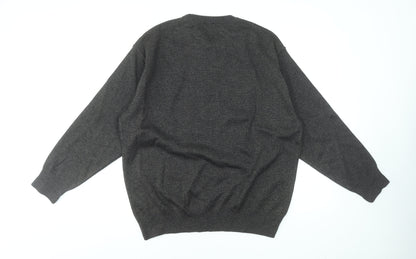 Gabicci Men’s Grey 2XL Wool Blend Crew Neck Pullover Jumper