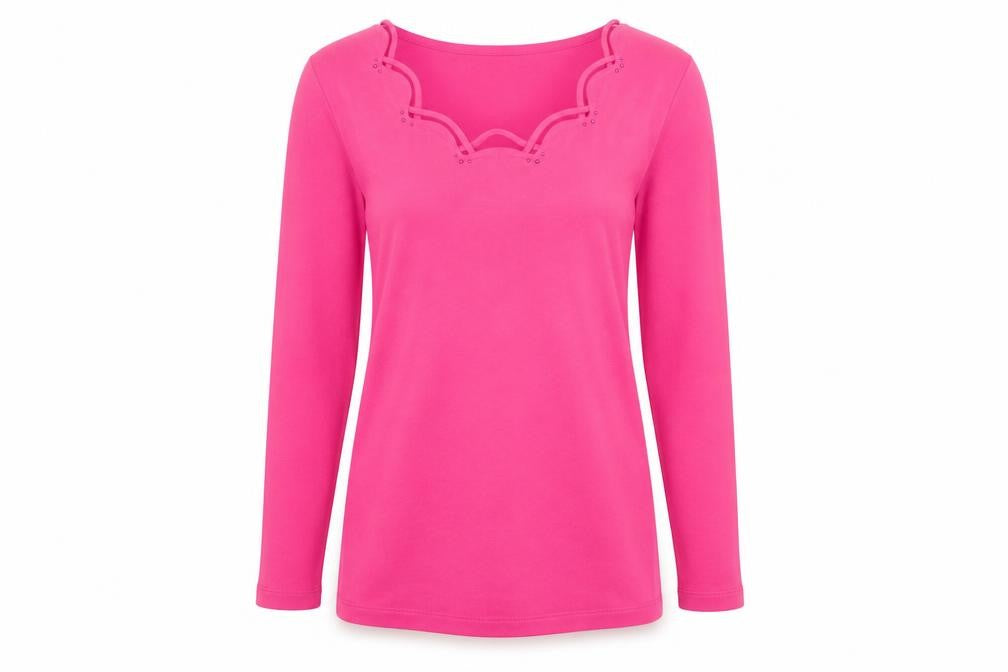 Womens UK Size S Punto Roma Pink Basic T-Shirt