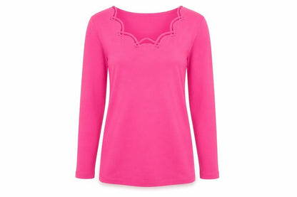 Womens UK Size S Punto Roma Pink Basic T-Shirt