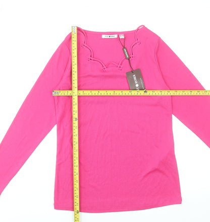 Womens UK Size S Punto Roma Pink Basic T-Shirt